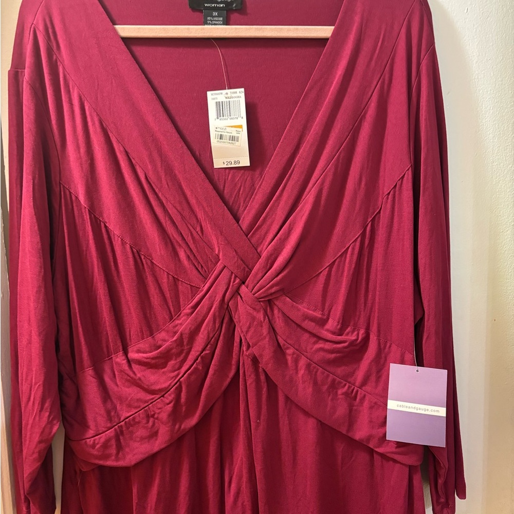 Red Draped Tunic